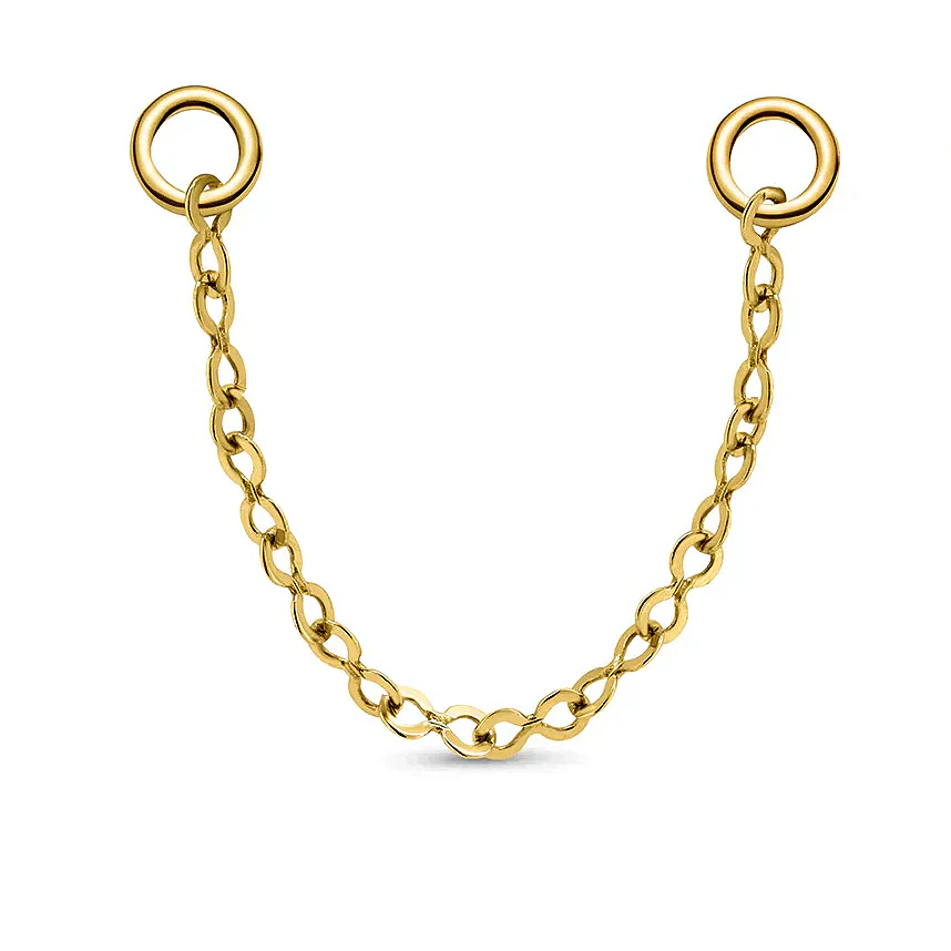 EAR PIERCING CHAIN IN SOLID GOLD - Image 8