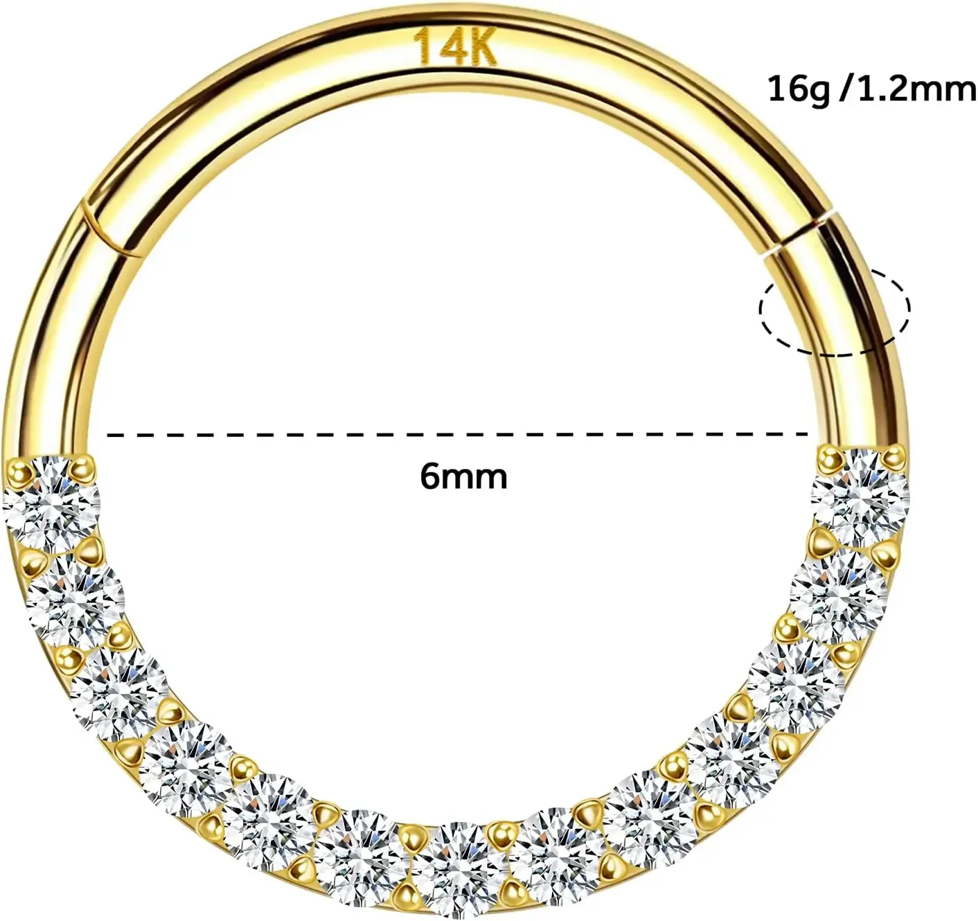 HOOP RING PIERCING IN SOLID GOLD - Image 6