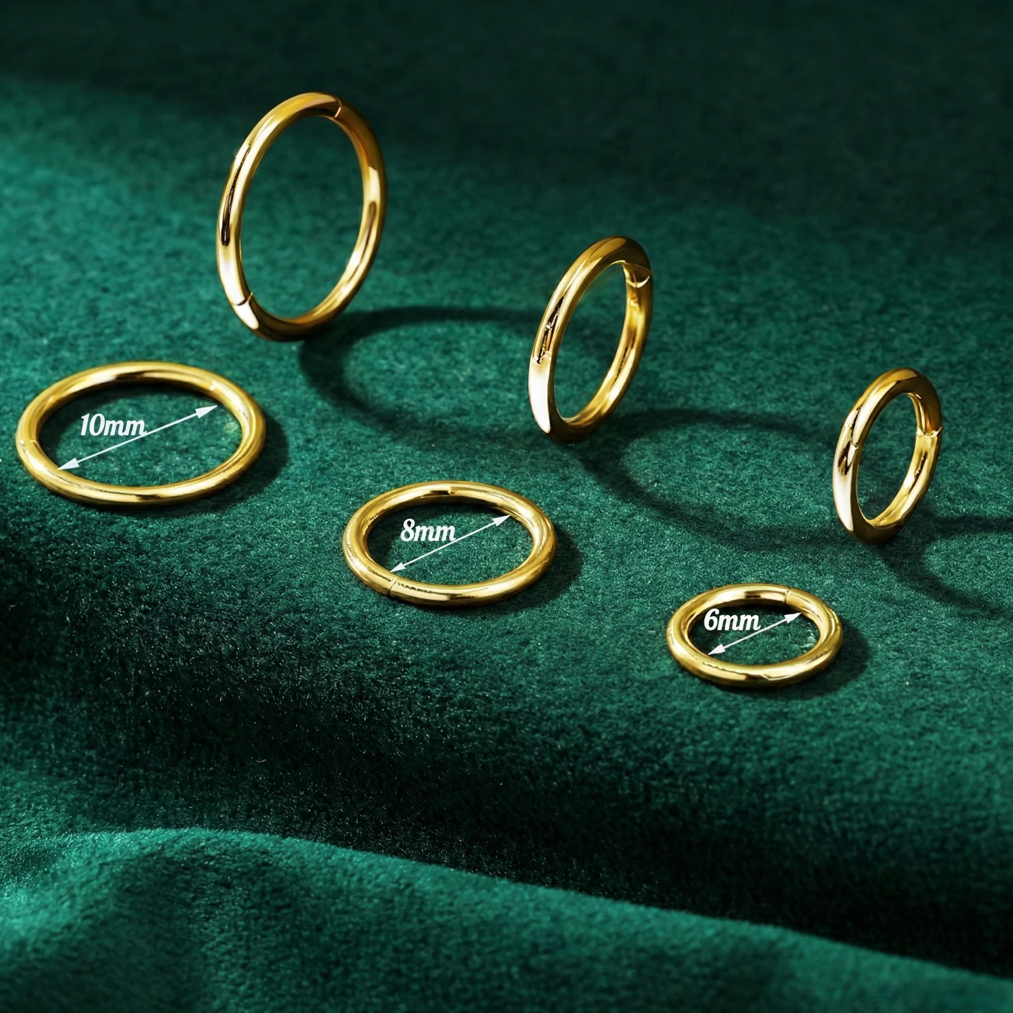 HINGED CLASSIC HOOP EARRING/NOSE RING IN SOLID GOLD - Image 3