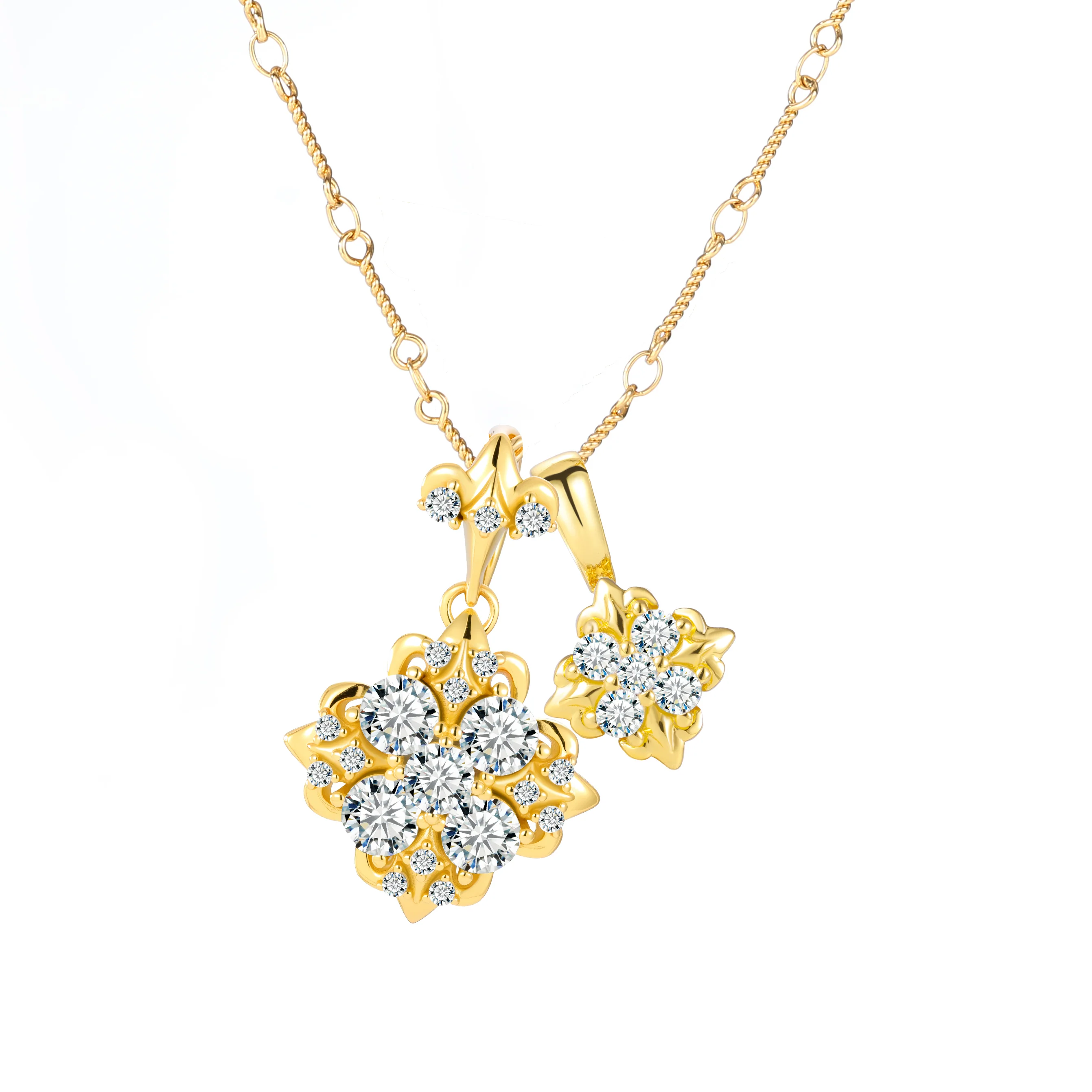 ICED OUT MOISSANITE DIAMOND IRIS PENDANT IN STERLING SILVER - Image 3