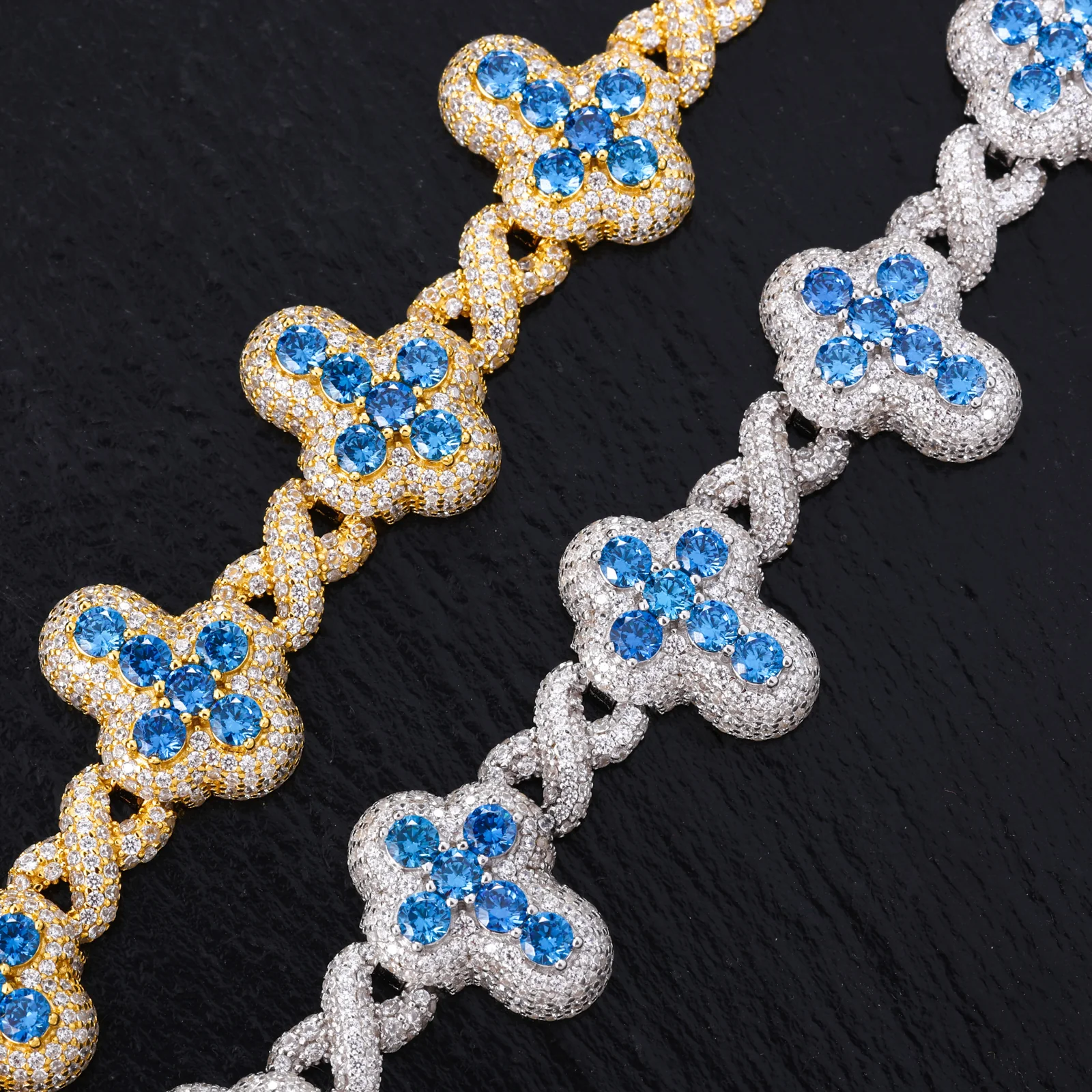 ICED OUT MOISSANITE INFINITE CROSS BRACELET IN STERLING SILVER - Image 3