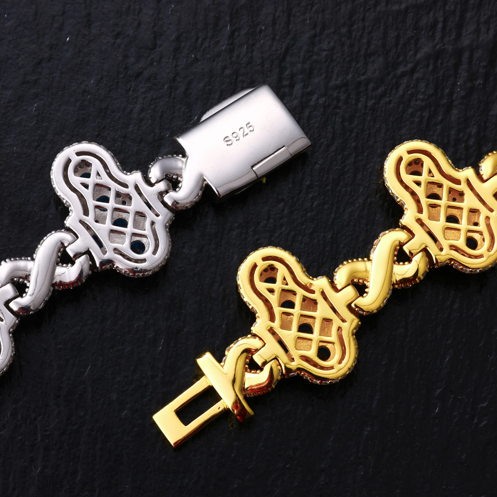ICED OUT MOISSANITE INFINITE CROSS BRACELET IN STERLING SILVER - Image 4