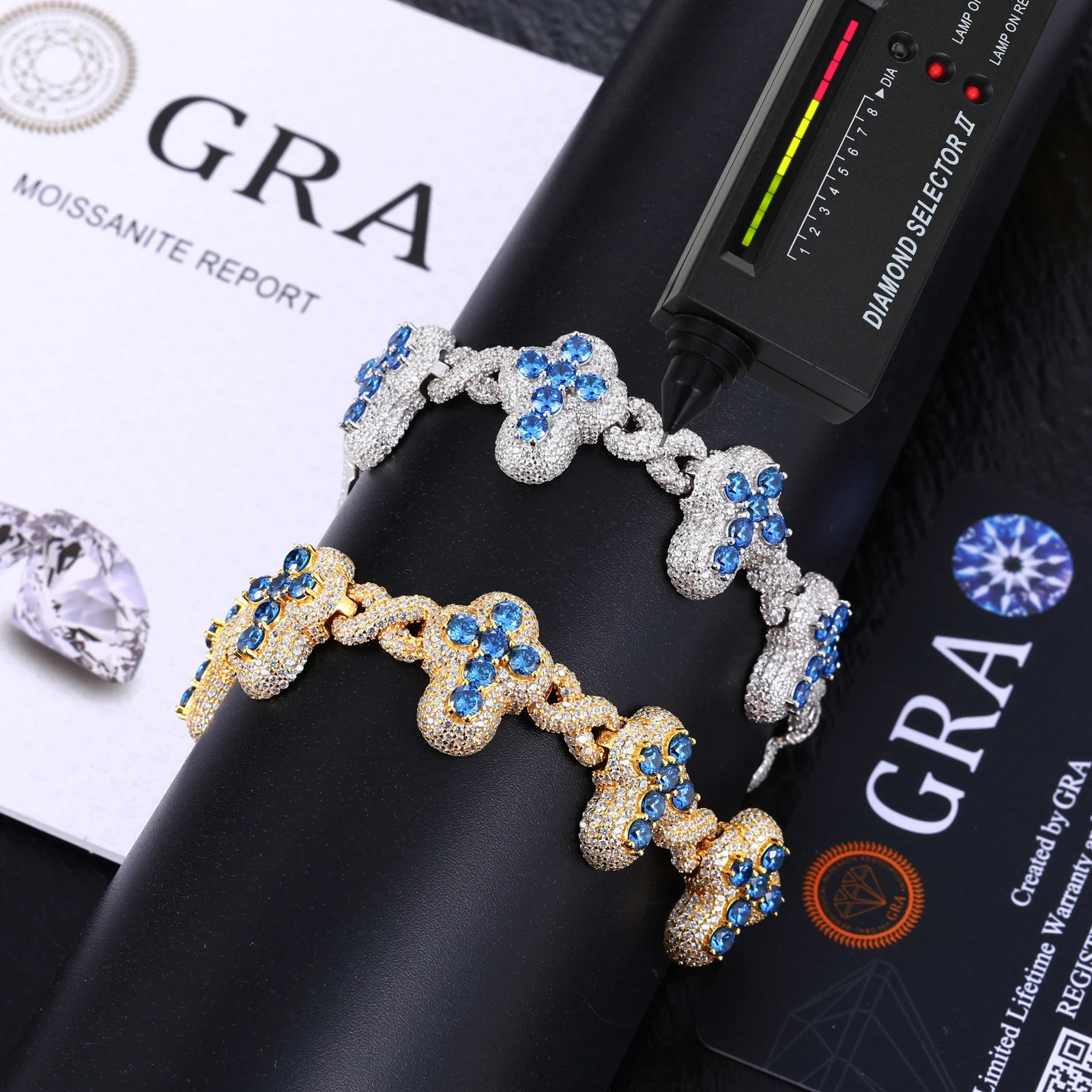 ICED OUT MOISSANITE INFINITE CROSS BRACELET IN STERLING SILVER - Image 7