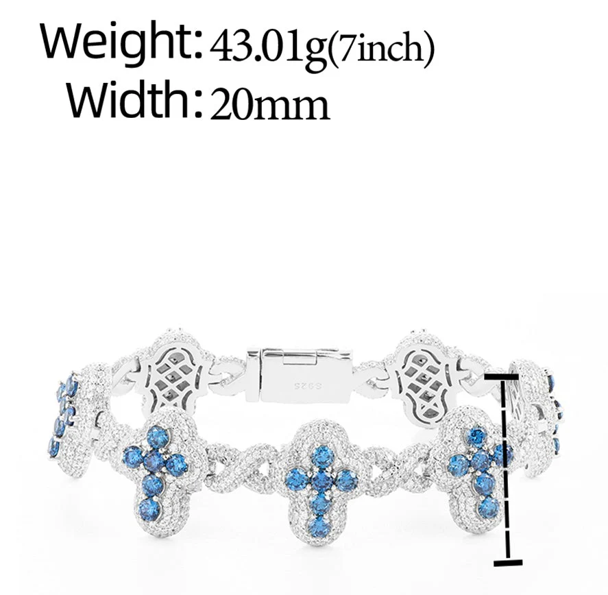 ICED OUT MOISSANITE INFINITE CROSS BRACELET IN STERLING SILVER - Image 8