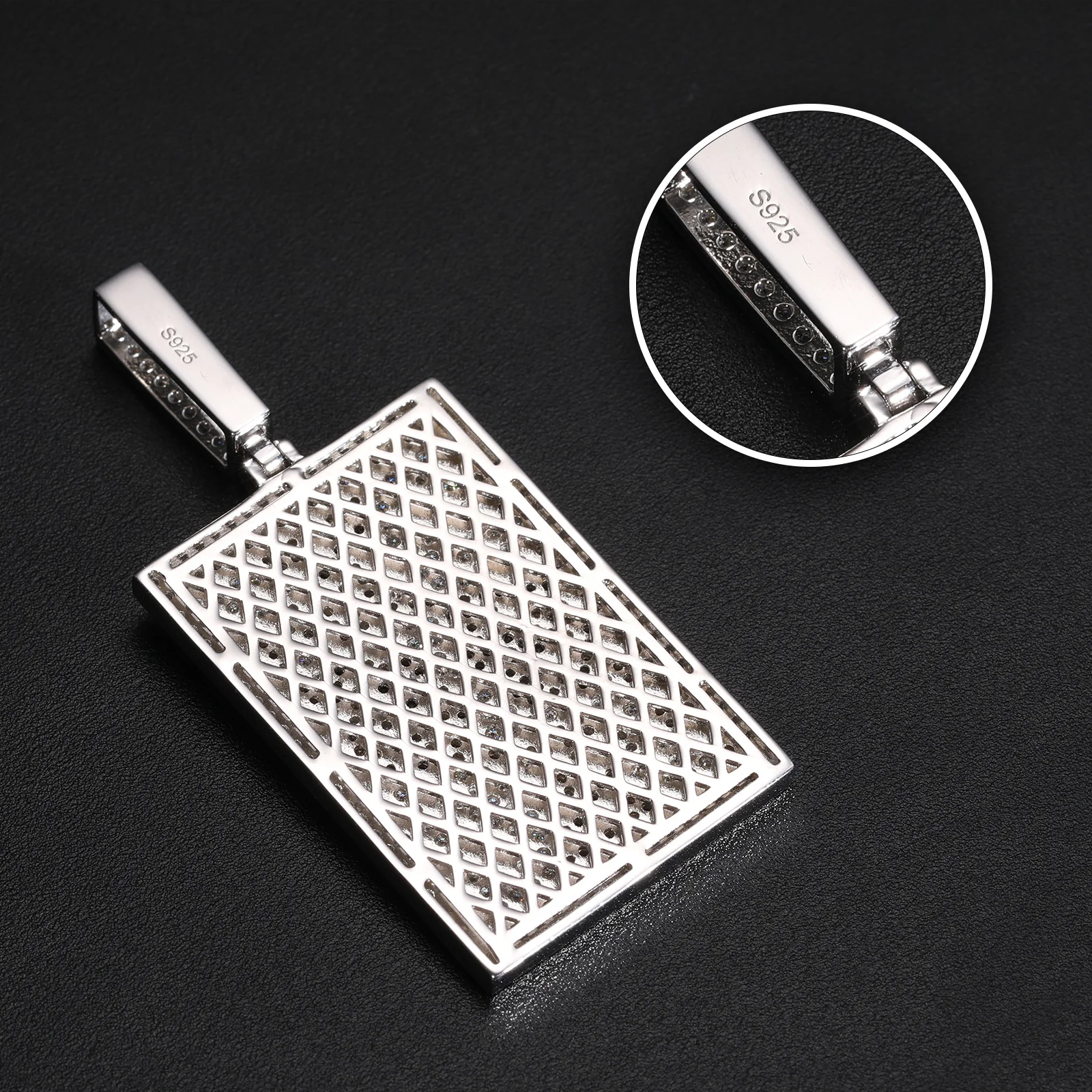 ICED OUT MOISSANITE KING POKER PENDANT IN STERLING SILVER - Image 4