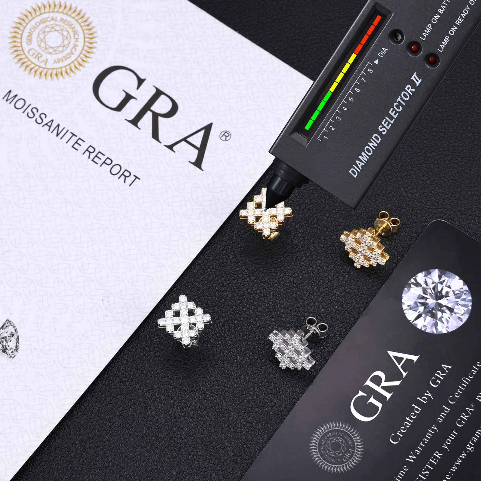 ICED OUT MOISSANITE SNOWFLAKE EARRINGS IN STERLING SILVER - Image 5