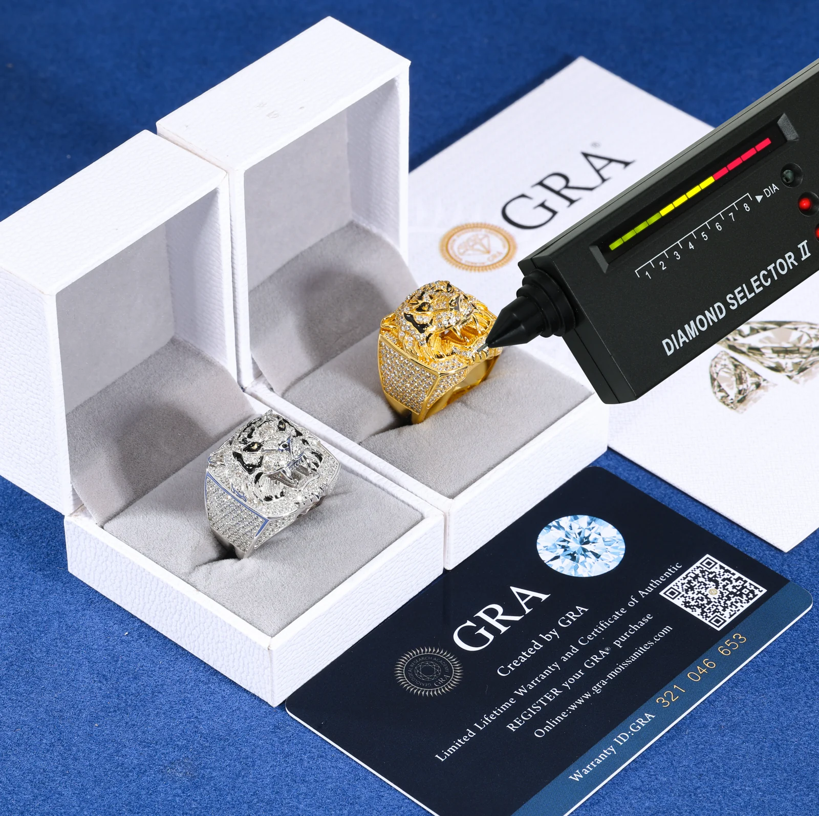 ICED OUT MOISSANITE TIGER RING IN STERLING SILVER - Image 5