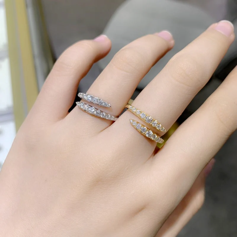 IE00256 MOISSANITE DIAMOND PYTHON LOOP RING IN STERLING SILVER - Image 4