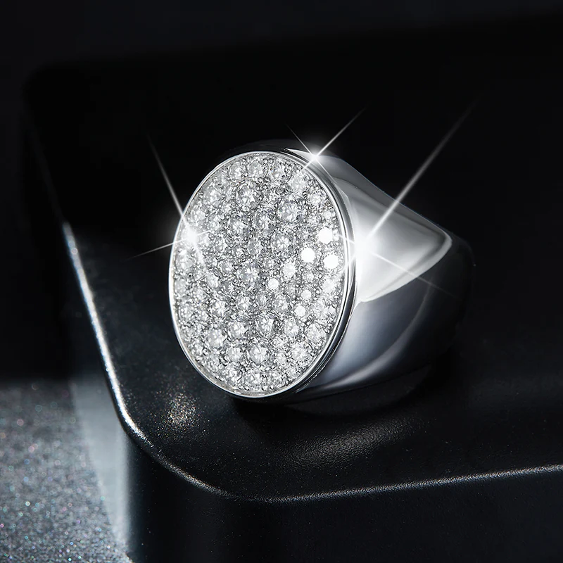 IE00256 MOISSANITE SIGNET RING IN STERLING SILVER - Image 3
