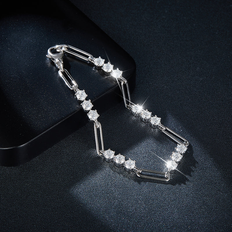 IE0030 3MM MOISSANITE DIAMOND BRACELET IN STERLING SILVER - Image 2