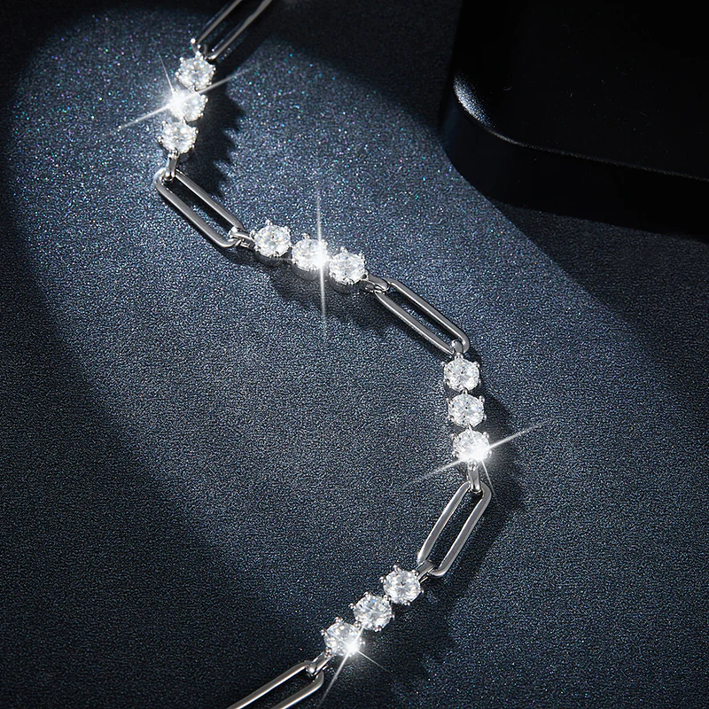 IE0030 3MM MOISSANITE DIAMOND BRACELET IN STERLING SILVER - Image 3