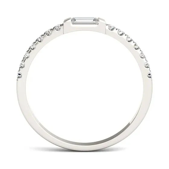 IE0039 BAGUETTE MOISSANITE DIAMOND RING IN STERLING SILVER - Image 3
