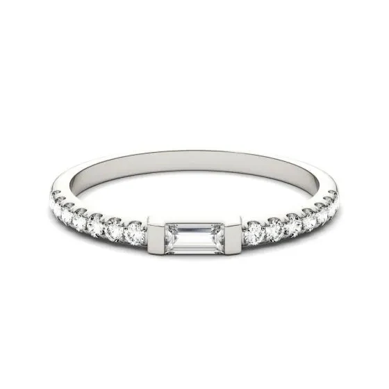 IE0039 BAGUETTE MOISSANITE DIAMOND RING IN STERLING SILVER - Image 4