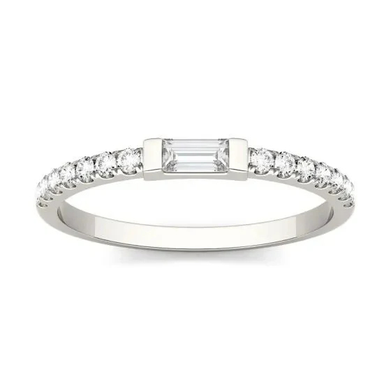 IE0039 BAGUETTE MOISSANITE DIAMOND RING IN STERLING SILVER - Image 5