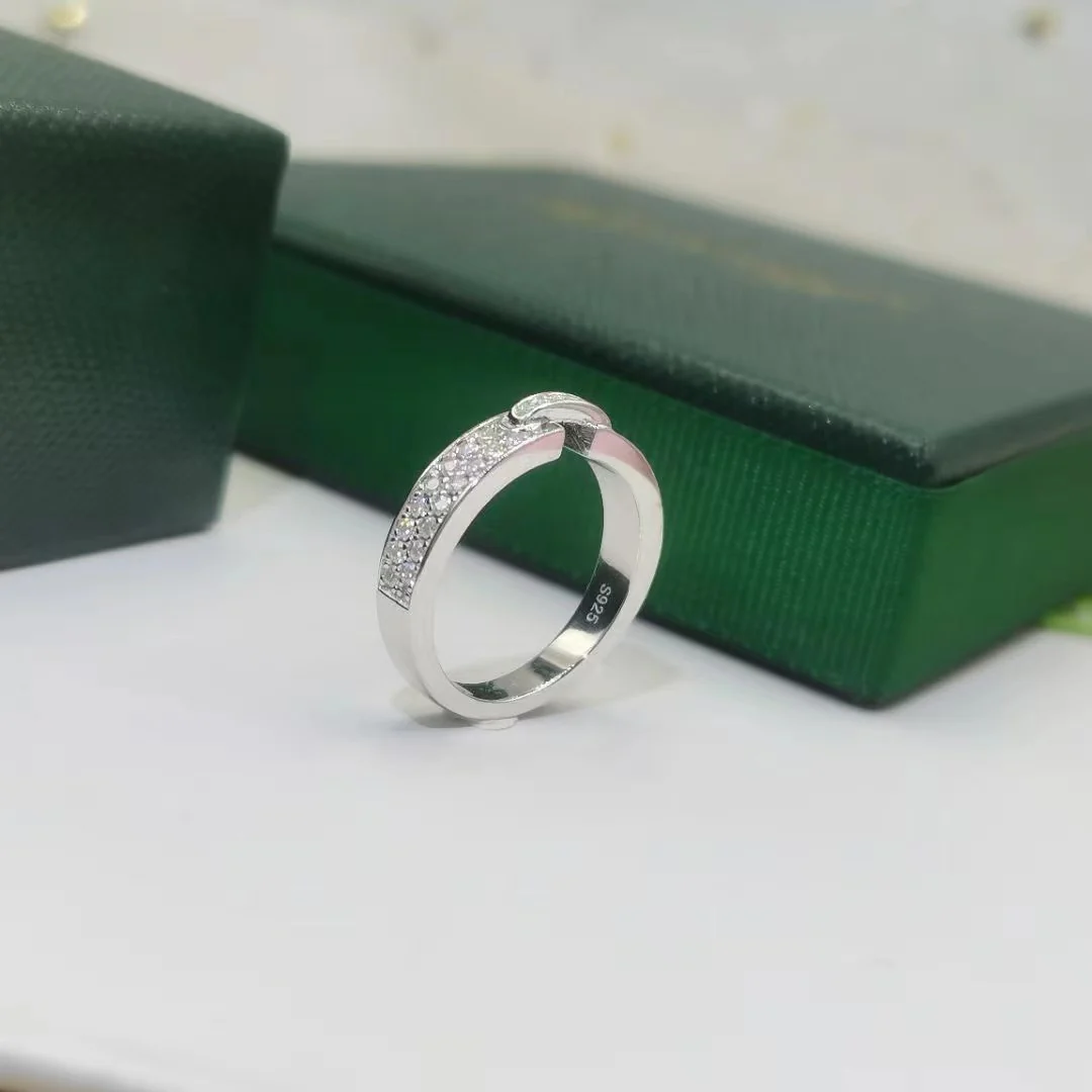 IE0040 MOISSANITE DIAMOND CIRCULAR INFINITE RING IN STERLING SILVER - Image 6