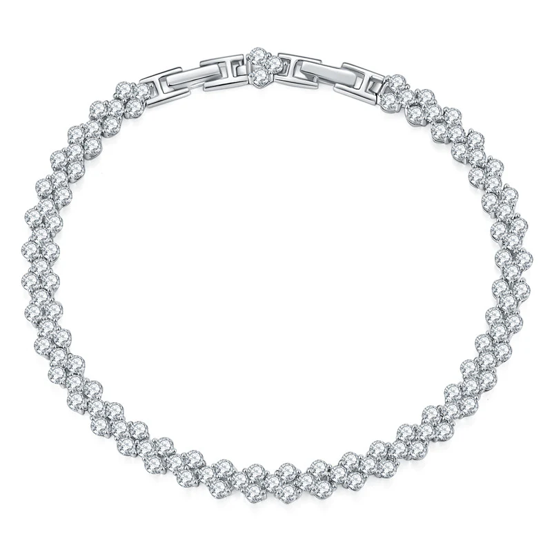 IE0043 2.5MM 6.8CT MOISSANITE CLOVER BRACELET IN STERLING SILVER - Image 6