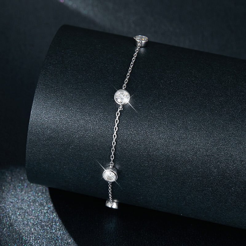 IE0044 ADJUSTABLE MOISSANITE BRACELET IN STERLING SILVER - Image 3