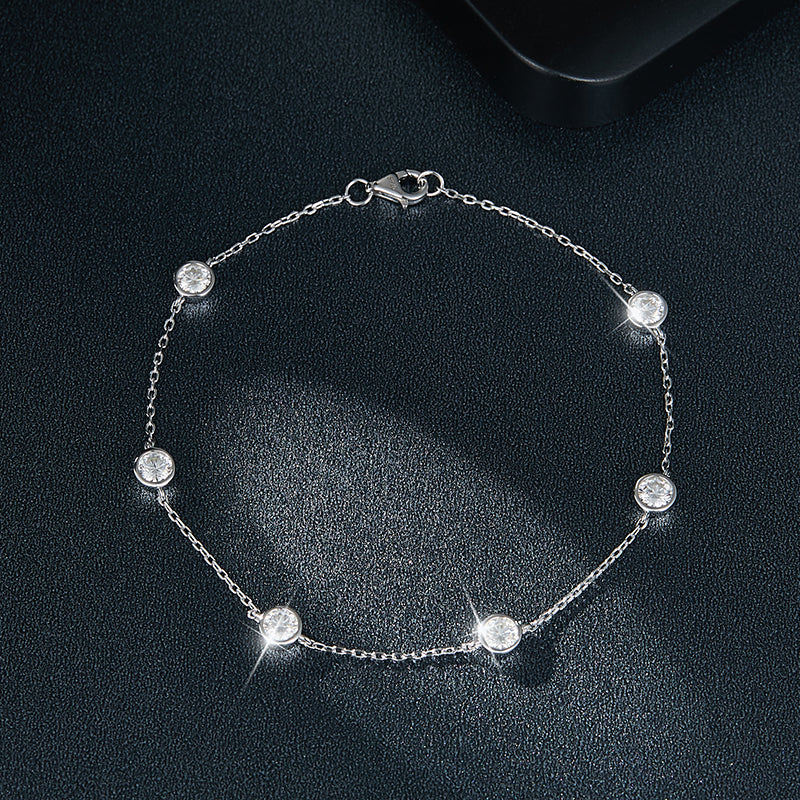 IE0044 ADJUSTABLE MOISSANITE BRACELET IN STERLING SILVER - Image 4