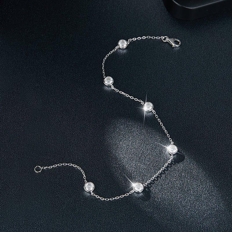 IE0044 ADJUSTABLE MOISSANITE BRACELET IN STERLING SILVER - Image 5