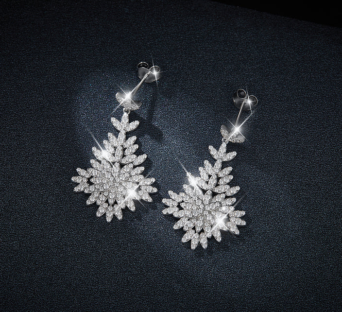 IE0058 MOISSANITE DIAMOND JHUMKA DROP EARRINGS IN STERLING SILVER - Image 3