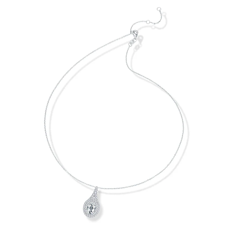 IE0097 2CT ROUND CUT MOISSANITE PENDANT NECKLACE IN STERLING SILVER - Image 3