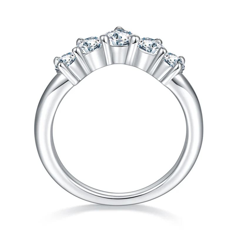 IE0125 STACK ROUND MOISSANITE DIAMOND RING IN STERLING SILVER - Image 4