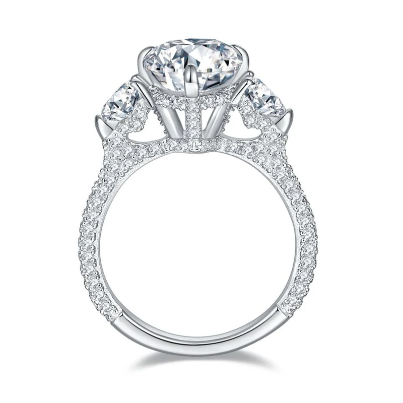 IE0147 5CT WATER DROP PEAR CUT MOISSANITE DIAMOND RING IN STERLING SILVER - Image 4