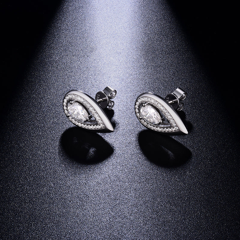 IE0180 0.5CT WATER DROP MOISSANITE STUD EARRINGS IN STERLING SILVER - Image 4