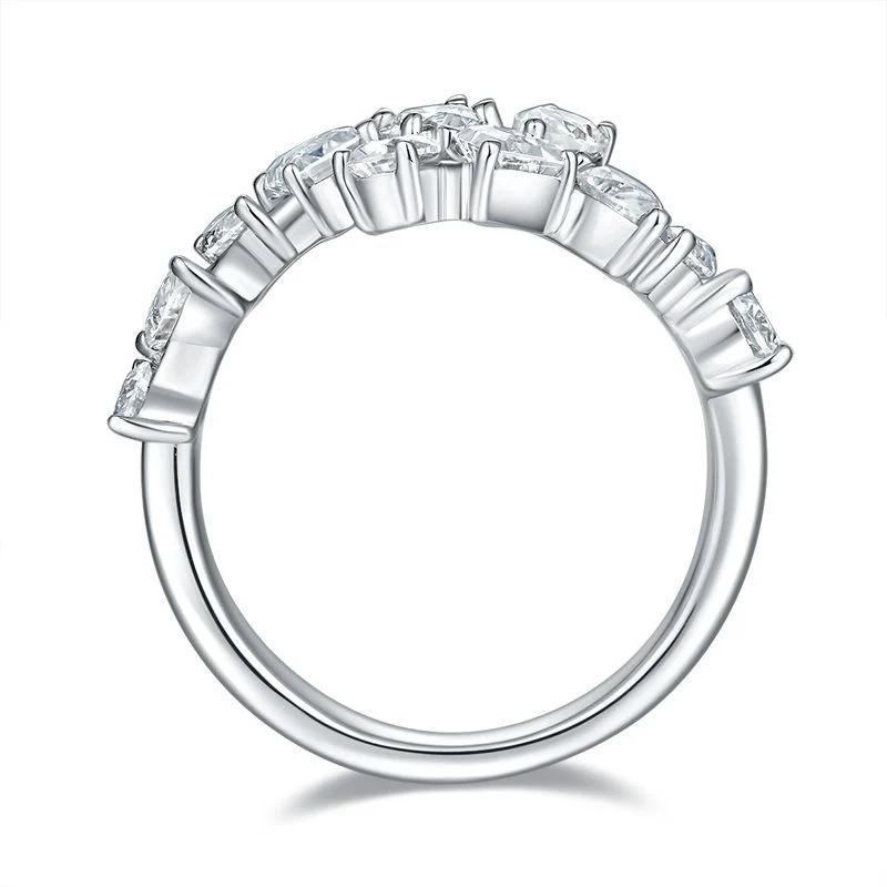 IE0262 MOISSANITE DIAMOND COILED DAINTY RING IN STERLING SILVER - Image 2