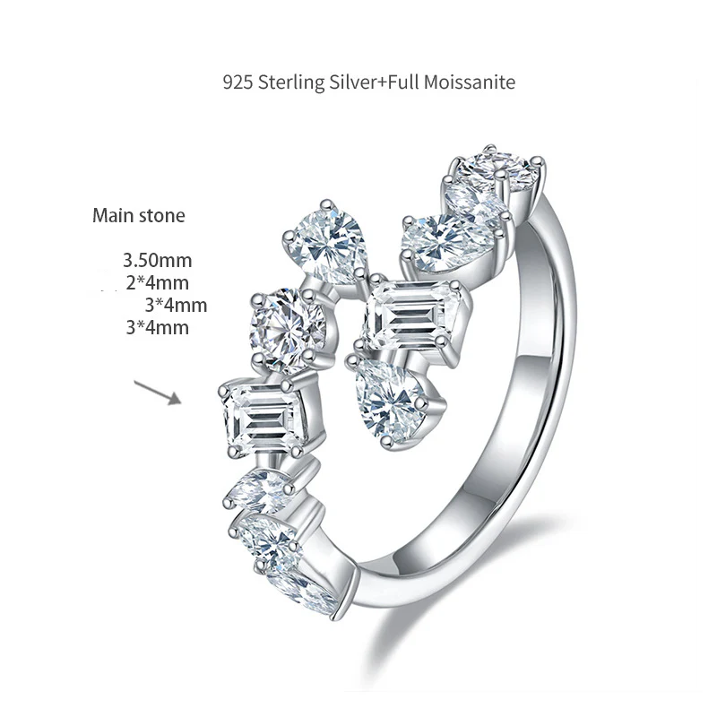 IE0262 MOISSANITE DIAMOND COILED DAINTY RING IN STERLING SILVER - Image 6