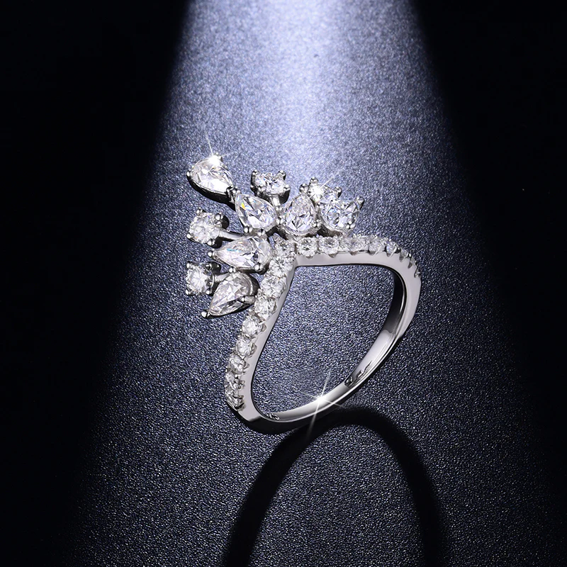IE0281 CROWN WATER DROP MOISSANITE DIAMOND IN STERLING SILVER - Image 6