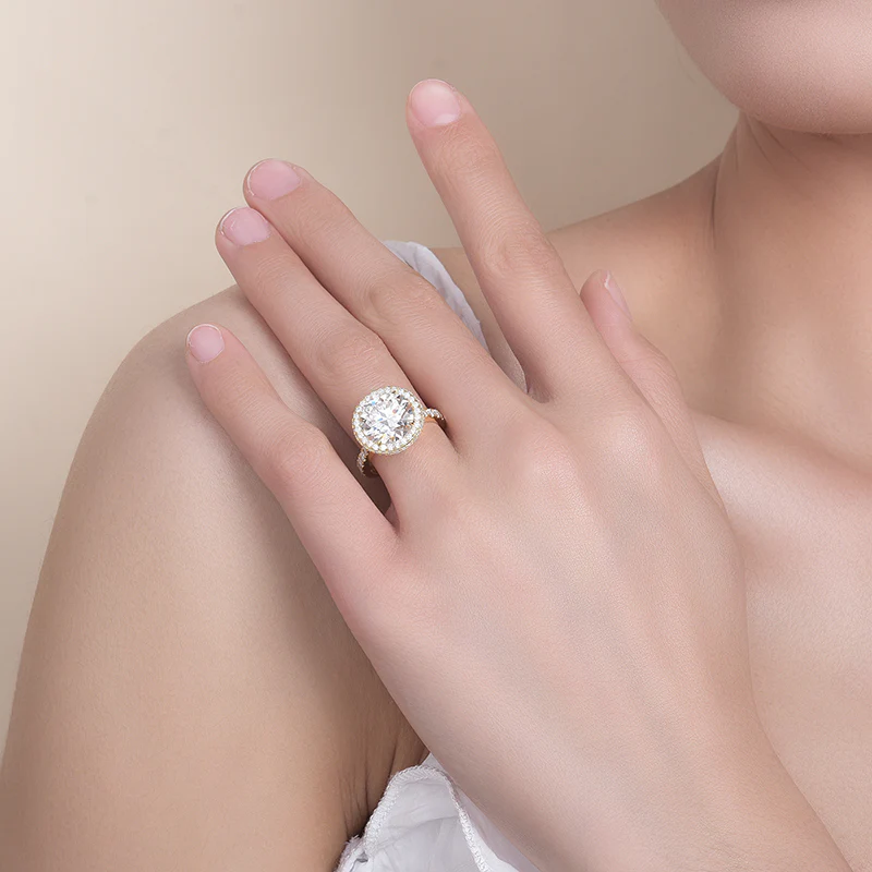 IE0282 5CT ROUND MOISSANITE ENGAGEMENT RING IN STERLING SILVER - Image 2