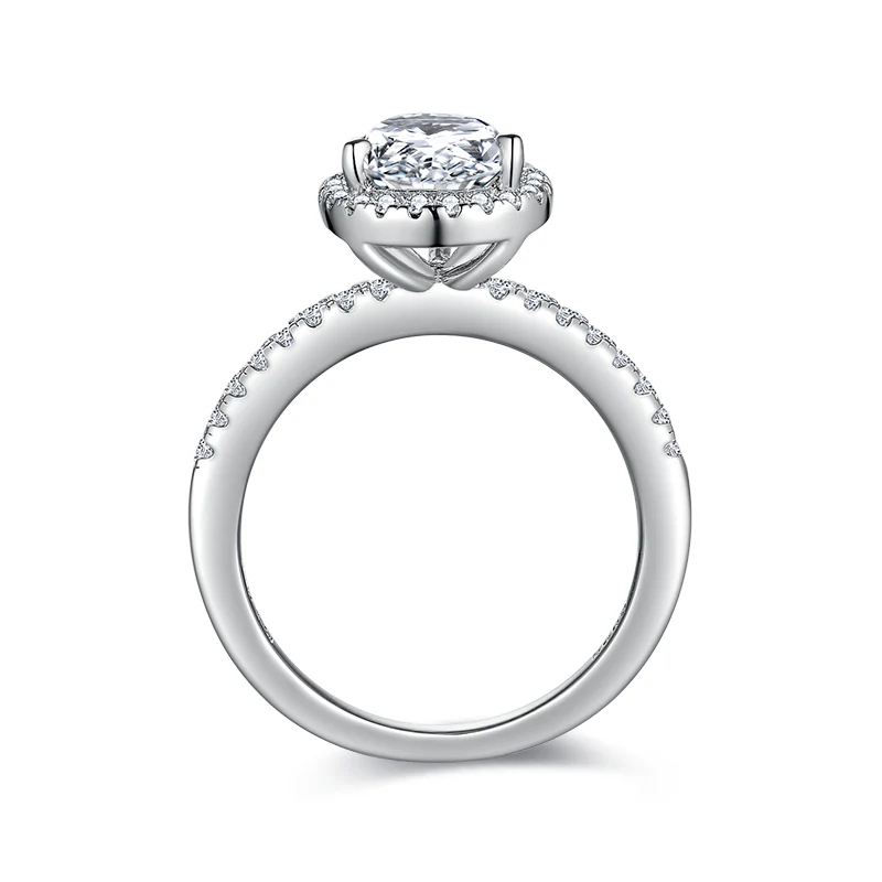 IE0290 PEAR CUT MOISSANITE DIAMOND RING IN STERLING SILVER - Image 6