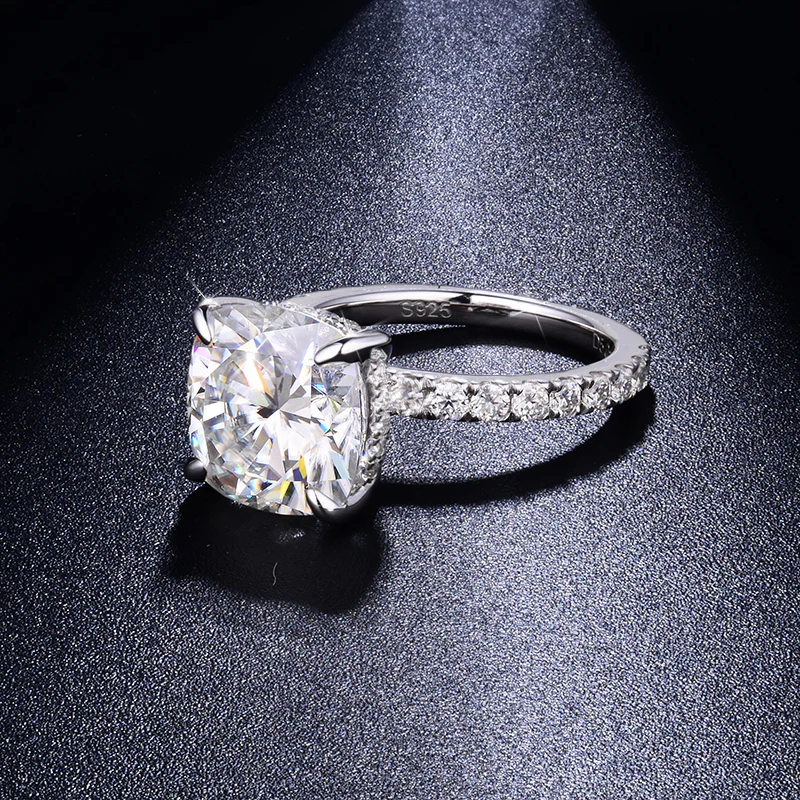 IE0311 CUSHION CUT MOISSANITE ENGAGEMENT RING IN STERLING SILVER - Image 5