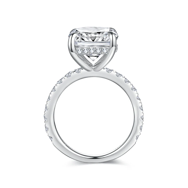 IE0311 CUSHION CUT MOISSANITE ENGAGEMENT RING IN STERLING SILVER - Image 6