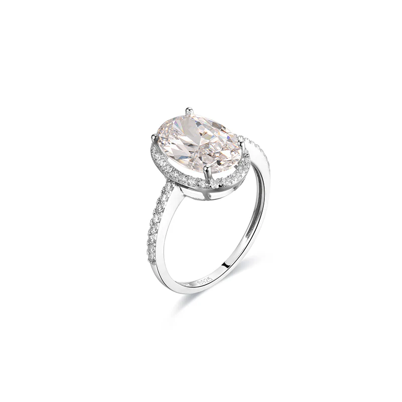 IE03821 OVAL CUT MOISSANITE ENGAGEMENT RING IN STERLING SILVER - Image 5