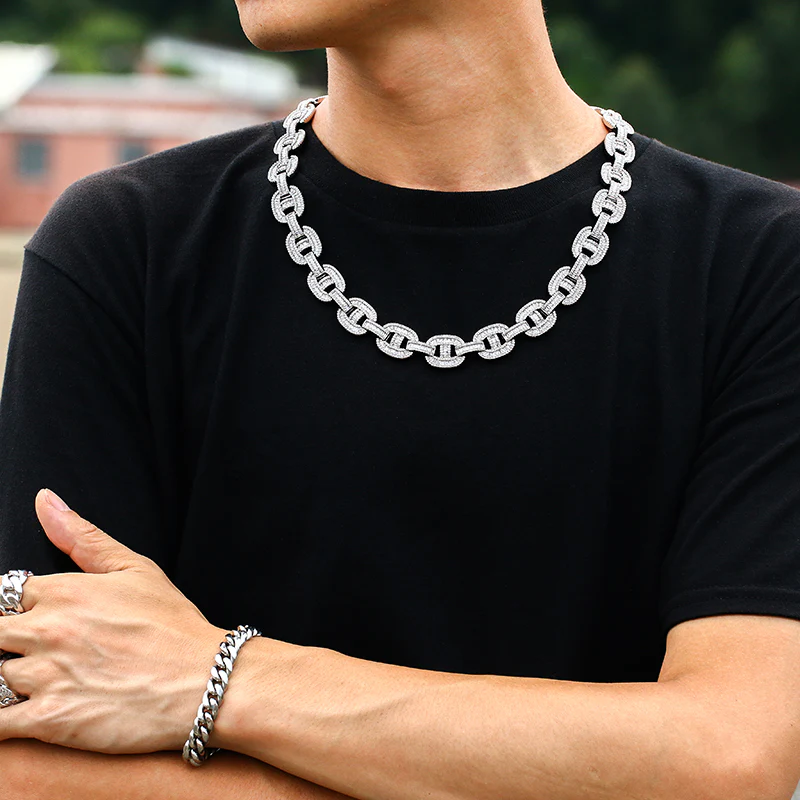 IE0489 MOISSANITE MIAMI CUBAN LINK CHAIN NECKLACE/BRACELET IN STERLING SILVER - Image 3