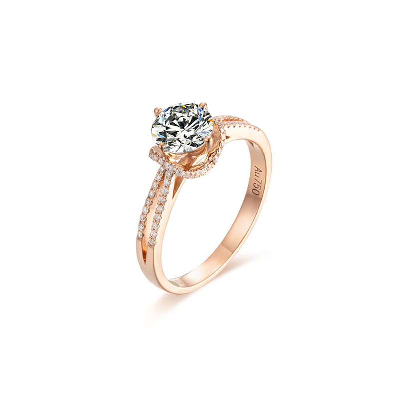 IE05229 1CT ROUND CUT SPLIT SHANK MOISSANITE RING IN STERLING SILVER - Image 6