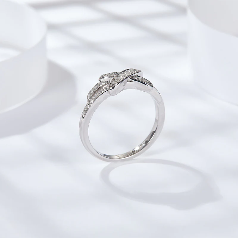 IE3004 KNOT MOISSANITE ENGANGEMENT RING IN STERLING SILVER - Image 5