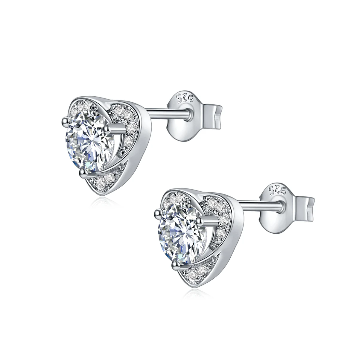 IE4024 0.5CT ENCASED MOISSANITE STUD EARRING IN STERLING SILVER - Image 3