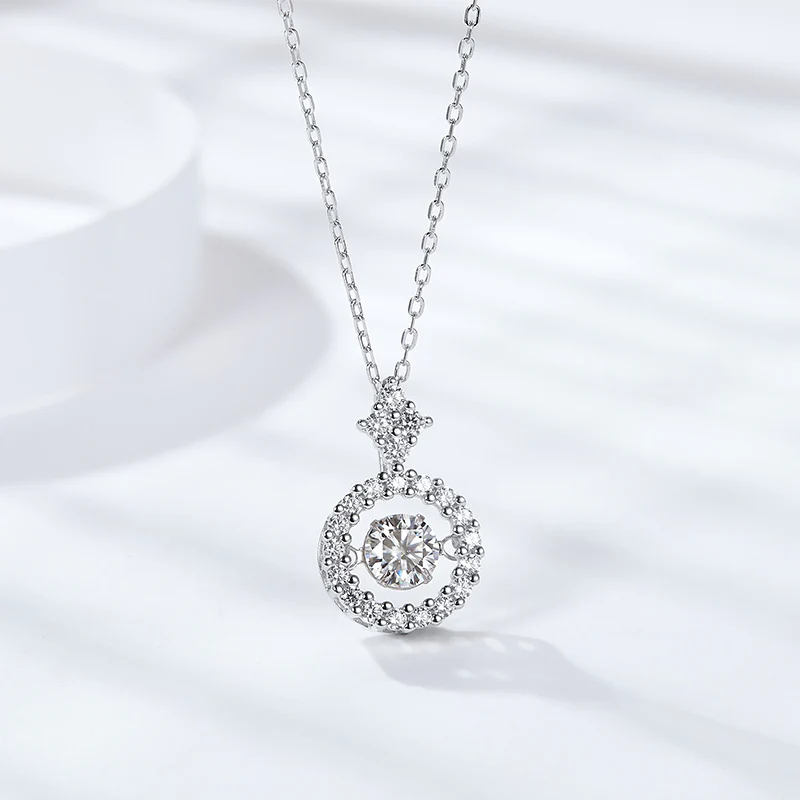 IE5020 0.5CT MINIMALISTS MOISSANITE PENDANT NECKLACE IN STERLING SILVER