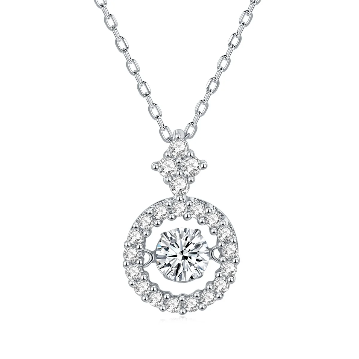 IE5020 0.5CT MINIMALISTS MOISSANITE PENDANT NECKLACE IN STERLING SILVER - Image 2