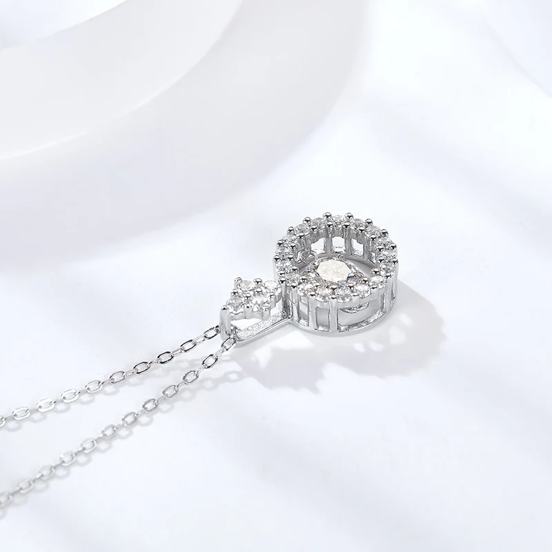 IE5020 0.5CT MINIMALISTS MOISSANITE PENDANT NECKLACE IN STERLING SILVER - Image 3