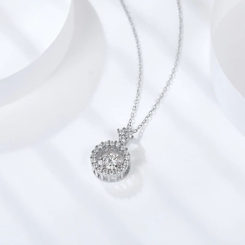 IE5020 0.5CT MINIMALISTS MOISSANITE PENDANT NECKLACE IN STERLING SILVER - Image 4