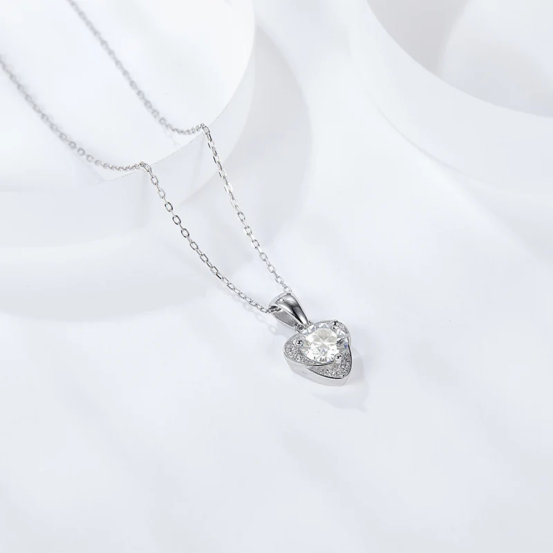 IE5024 1CT ENCASED MOISSANITE STUD PENDANT IN STERLING SILVER - Image 2