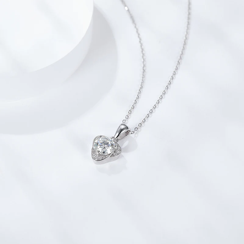 IE5024 1CT ENCASED MOISSANITE STUD PENDANT IN STERLING SILVER - Image 4