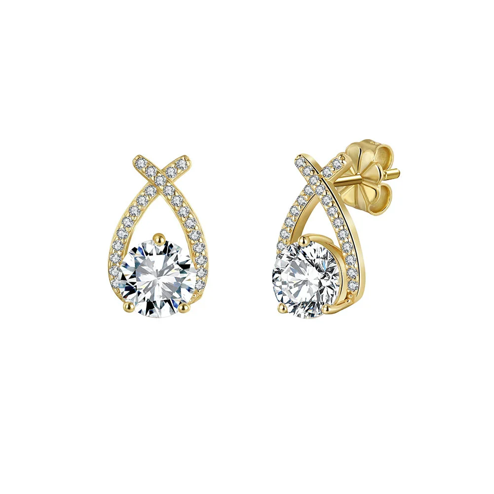 INFINITY DROP MOISSANITE STUDS EARRINGS IN STERLING SILVER - Image 5