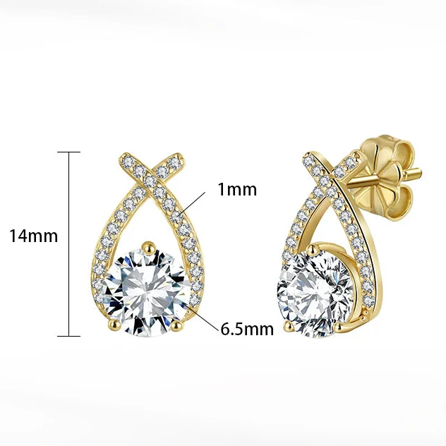 INFINITY DROP MOISSANITE STUDS EARRINGS IN STERLING SILVER - Image 6