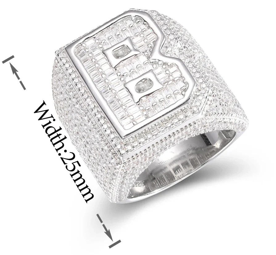 INITIAL MOISSANITE RING IN STERLING SILVER - Image 6
