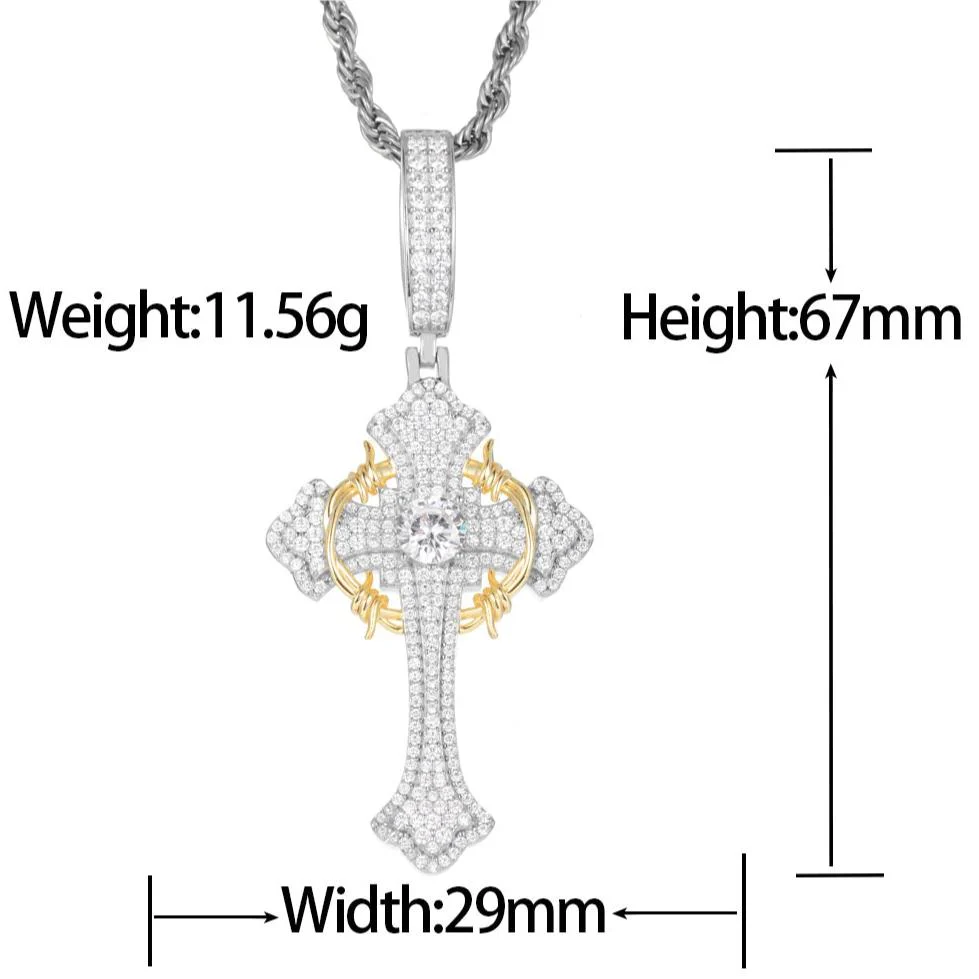 IRIS CROSS MOISSANITE PENDANT IN STERLING SILVER - Image 6